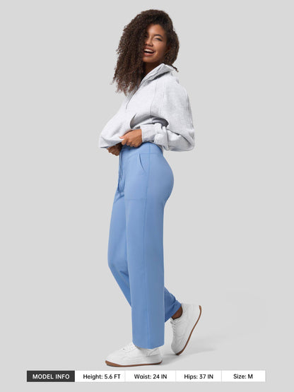 Lavisa - Women's Fleece Lined Wide Leg Lounge Pants with Drawstring