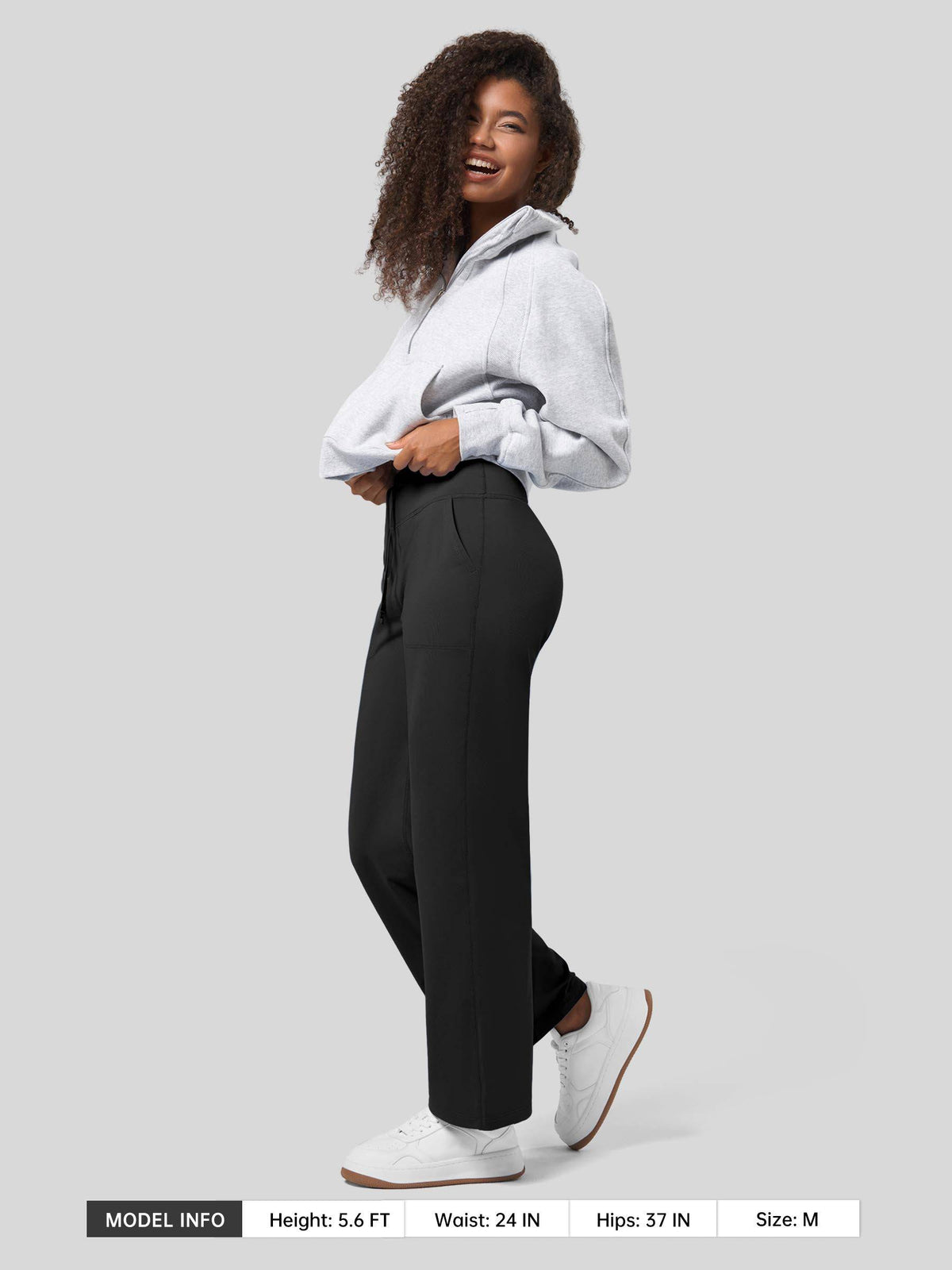 Lavisa - Women's Fleece Lined Wide Leg Lounge Pants with Drawstring