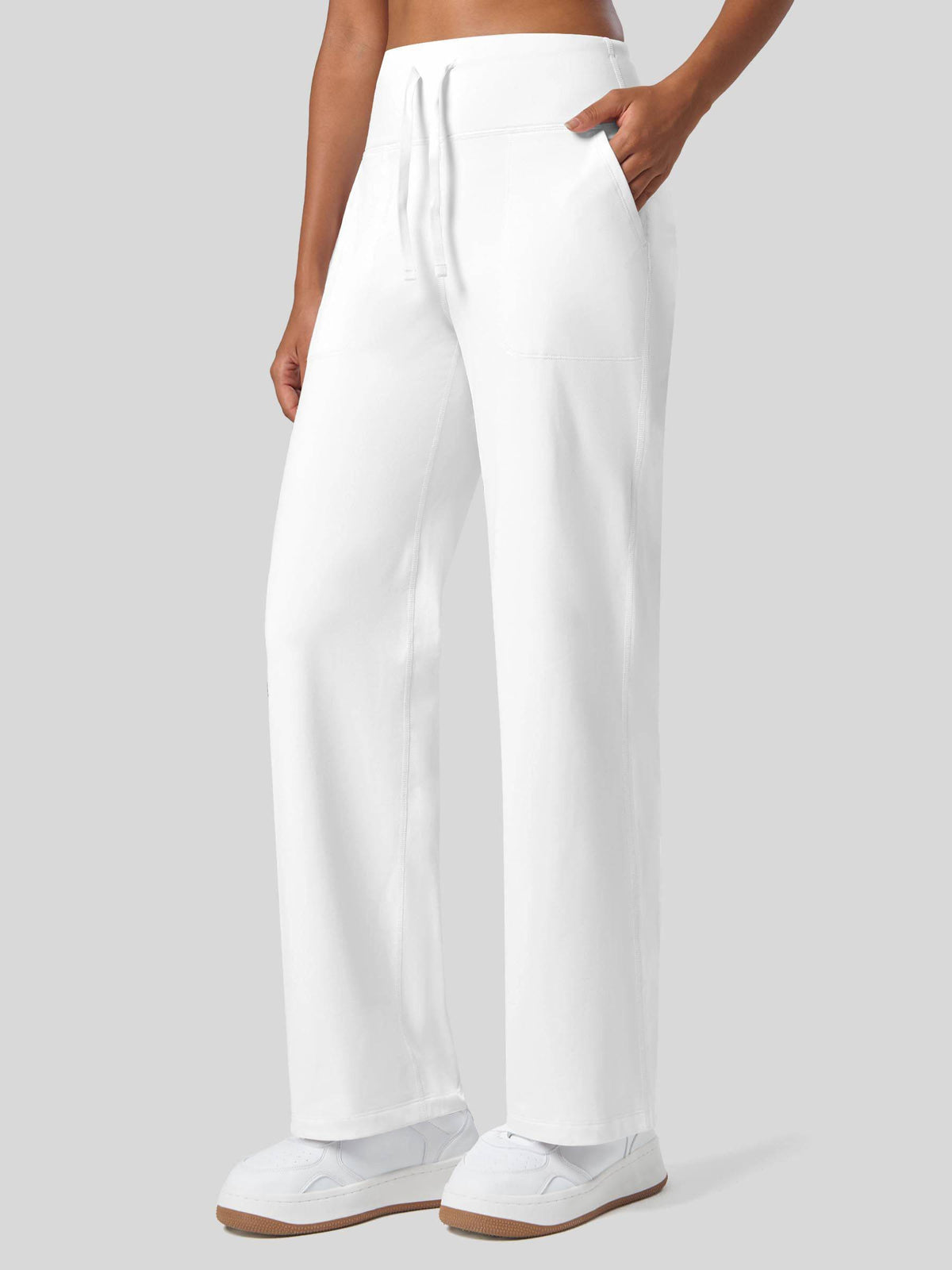 Lavisa - Women's Fleece Lined Wide Leg Lounge Pants with Drawstring