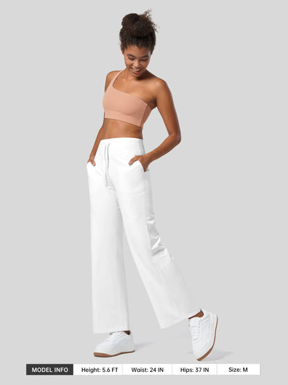 Lavisa - Women's Fleece Lined Wide Leg Lounge Pants with Drawstring