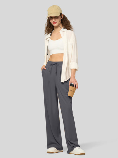 Lavisa - Women's Stretchy Wide Leg Dress Pants - Work & Casual