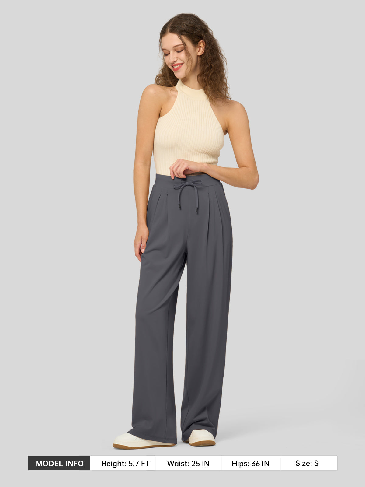 Lavisa - Women's Stretchy Wide Leg Dress Pants - Work & Casual