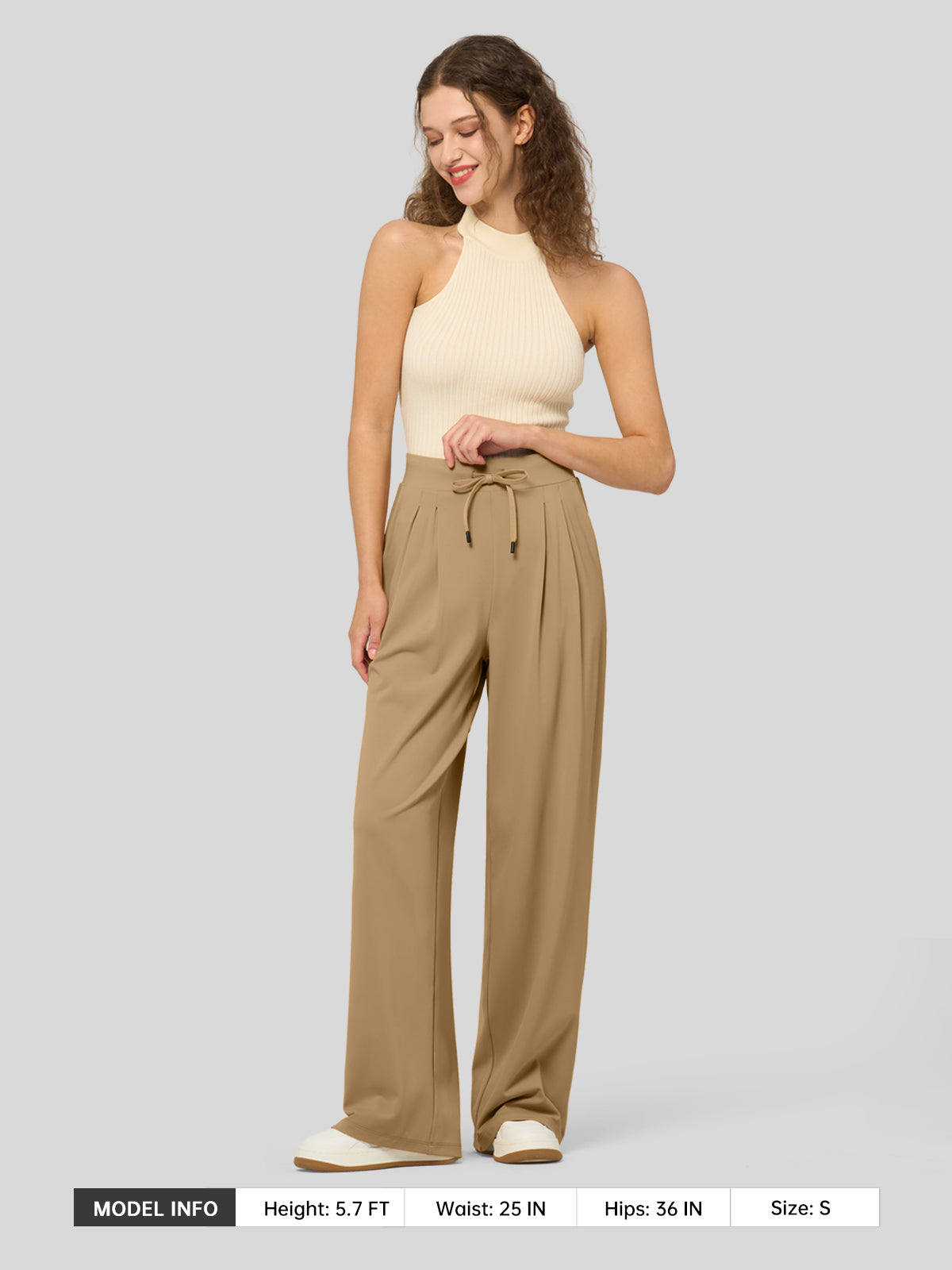 Lavisa - Women's Stretchy Wide Leg Dress Pants - Work & Casual
