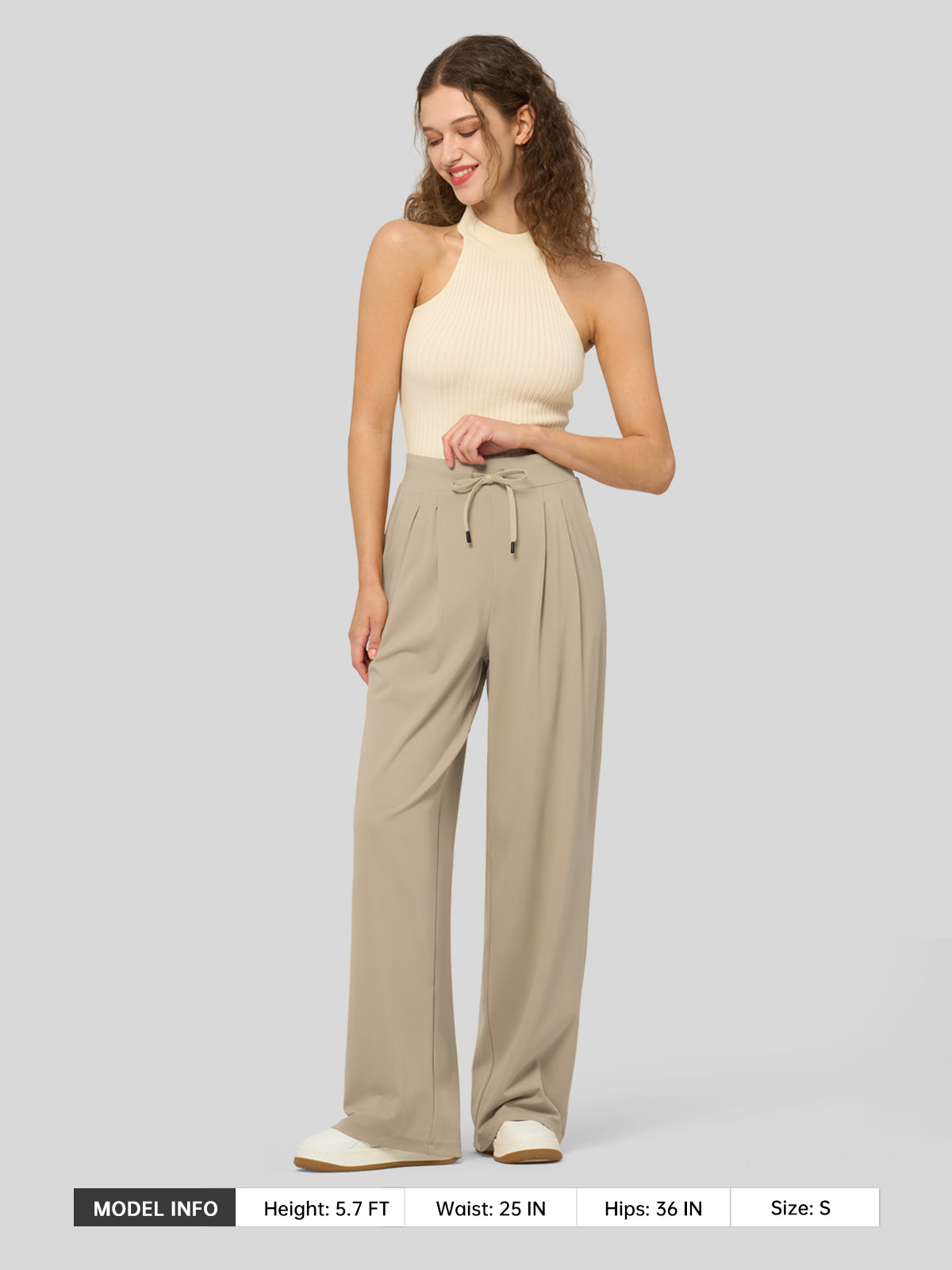 Lavisa - Women's Stretchy Wide Leg Dress Pants - Work & Casual