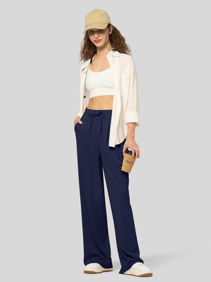 Lavisa - Women's Stretchy Wide Leg Dress Pants - Work & Casual