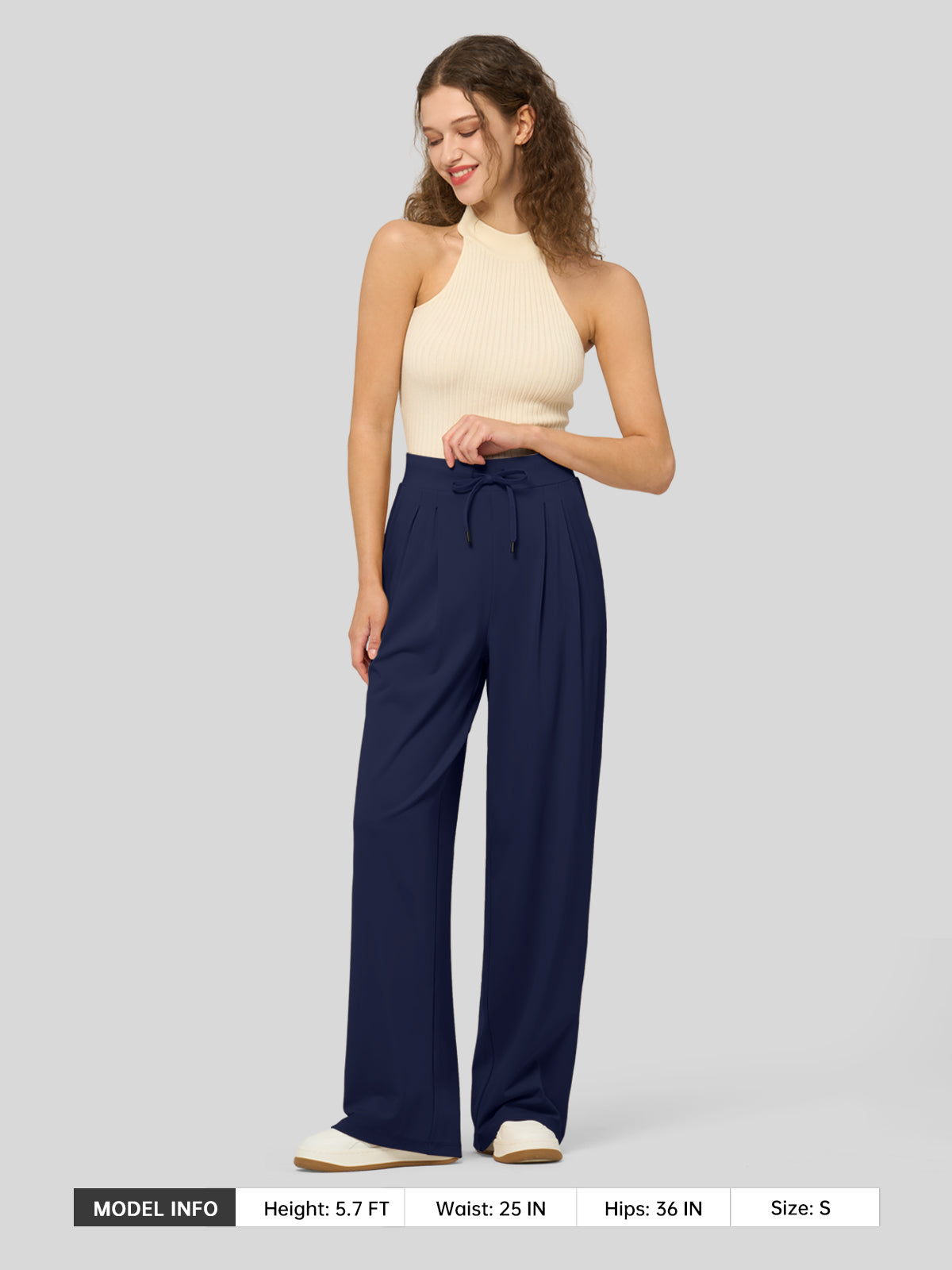 Lavisa - Women's Stretchy Wide Leg Dress Pants - Work & Casual
