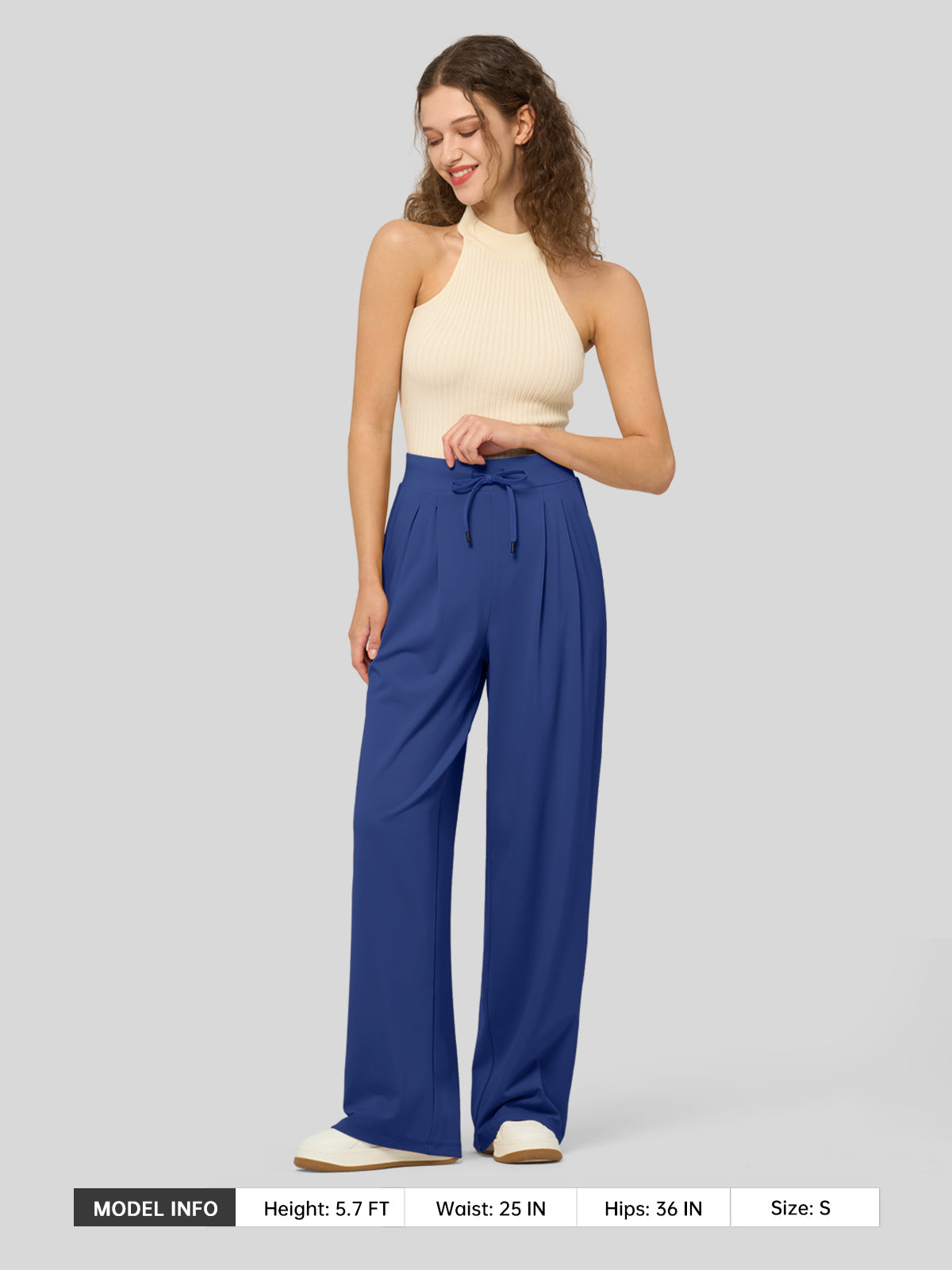 Lavisa - Women's Stretchy Wide Leg Dress Pants - Work & Casual