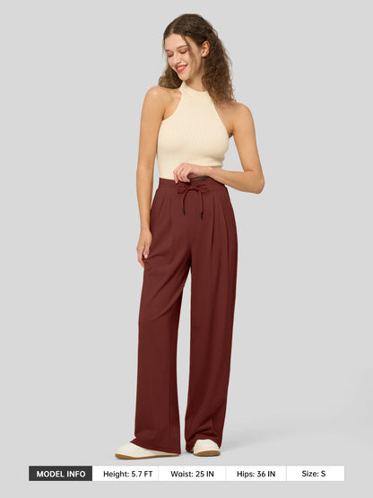 Lavisa - Women's Stretchy Wide Leg Dress Pants - Work & Casual