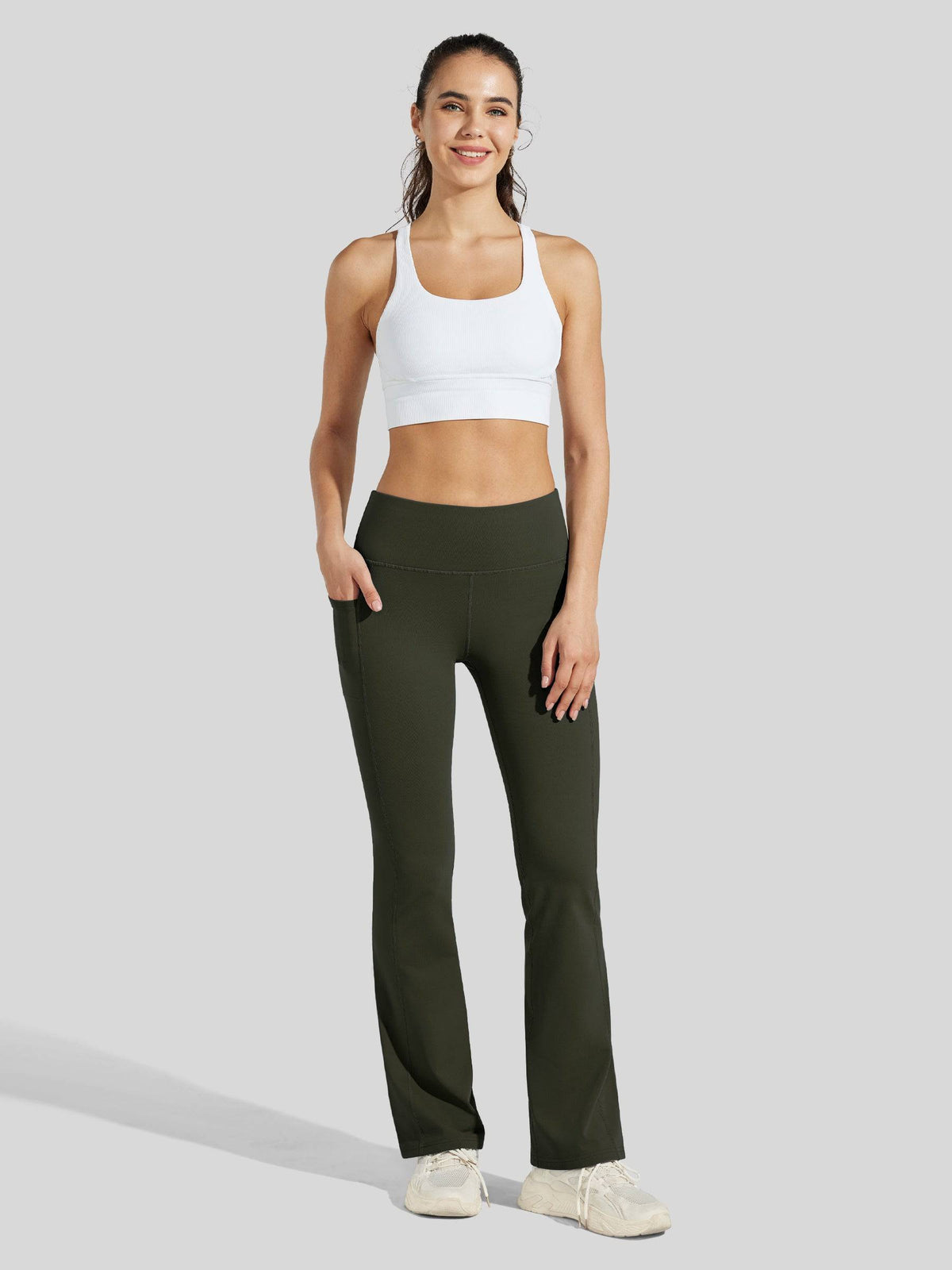 Lavisa - Women's Fleece-Lined Bootcut Yoga Pants - Warm Winter Leggings