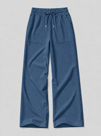 Lavisa - Women's Cotton Linen Wide Leg Drawstring Pants