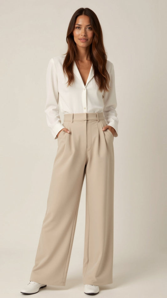 Lavisa - High Waisted Wide Leg Spring Pants