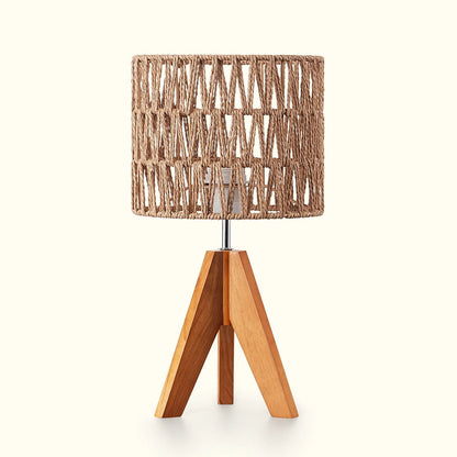Lavisa - Boho Rattan Tripod Table Lamp with Woven Shade