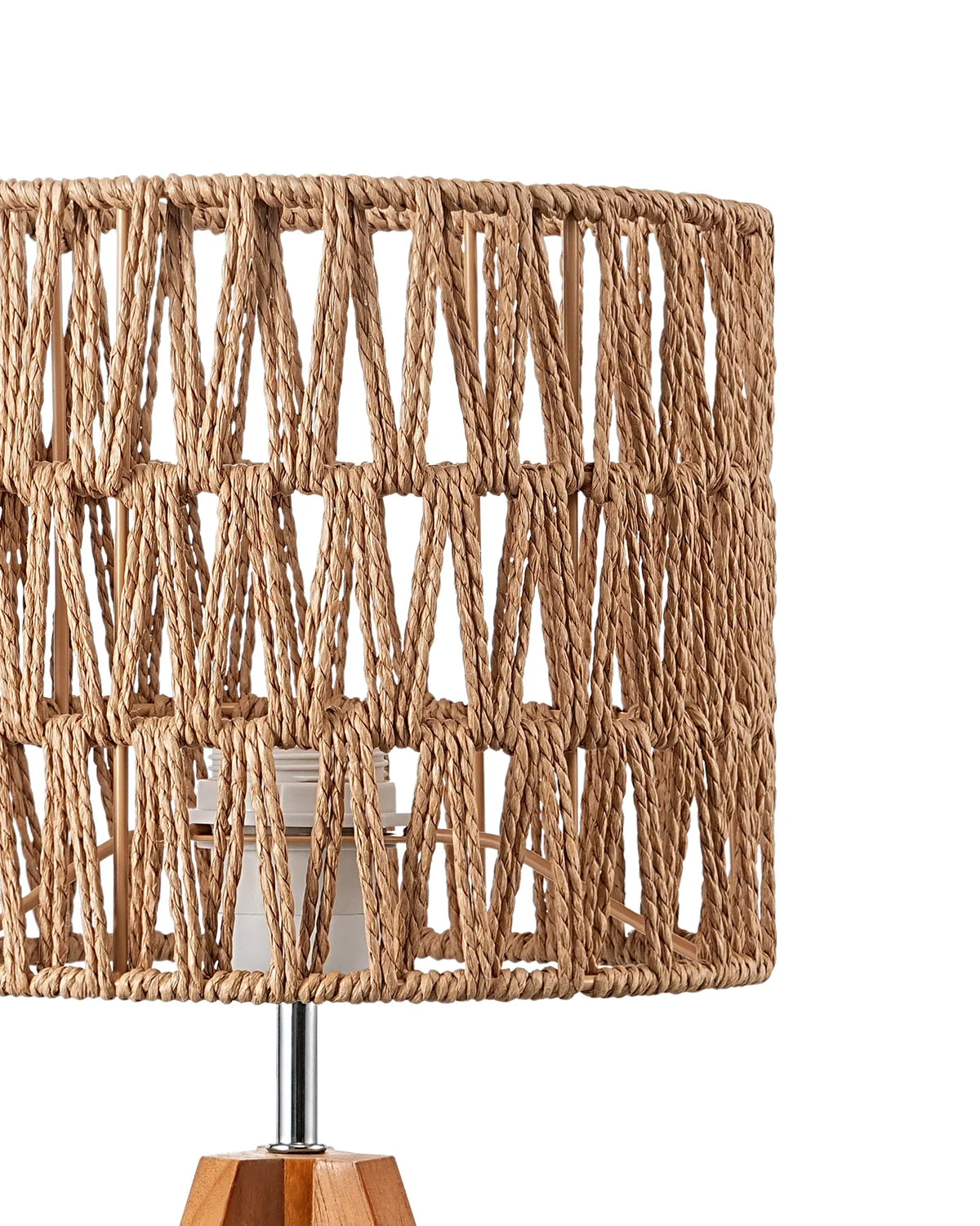 Lavisa - Boho Rattan Tripod Table Lamp with Woven Shade