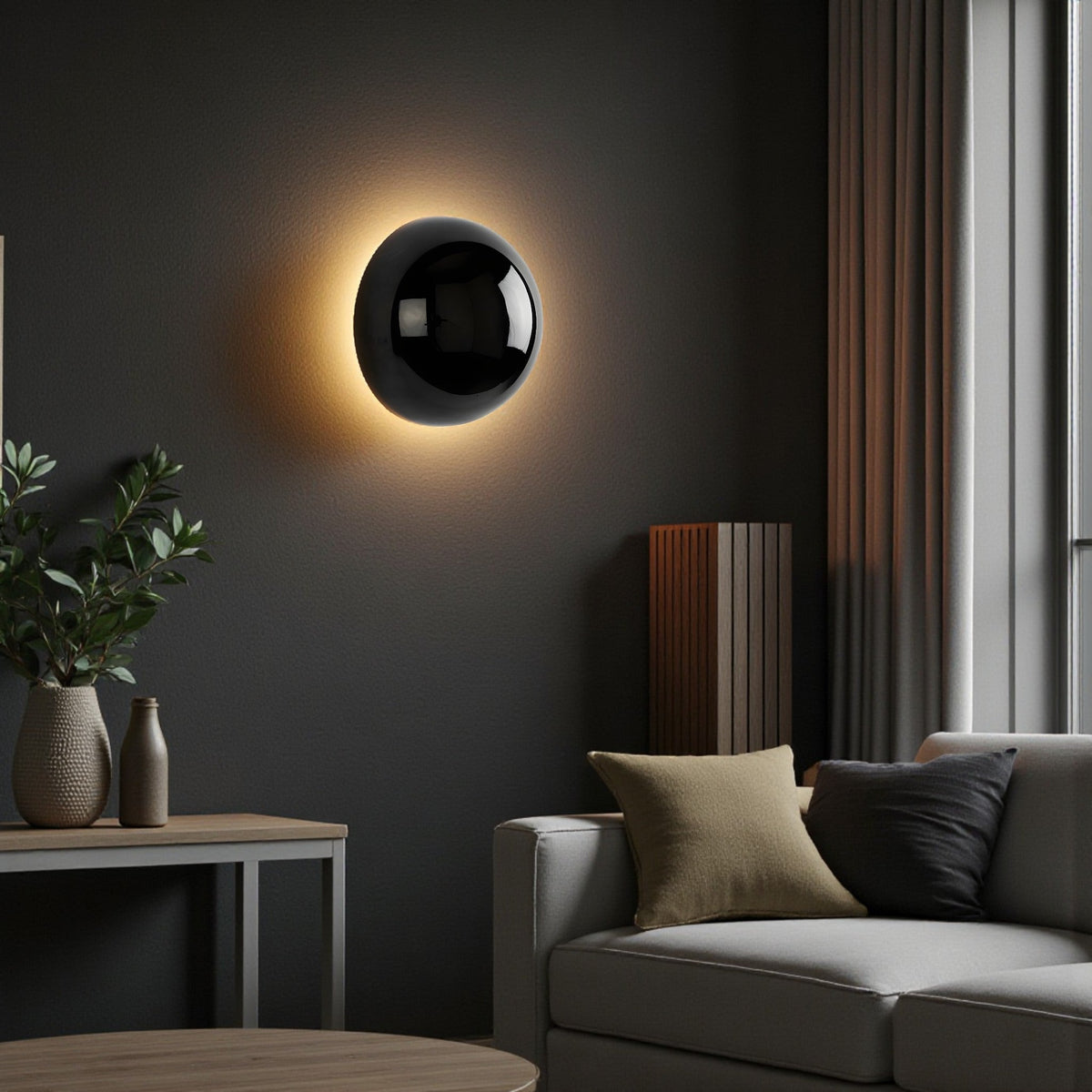 Lavisa - Halo Backlit Round LED Wall Light - Floating Glow Sconce
