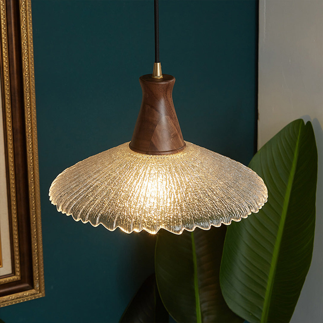Lavisa - Wabi Sabi Wood and Glass Pendant Light Japanese Ceiling Lamp