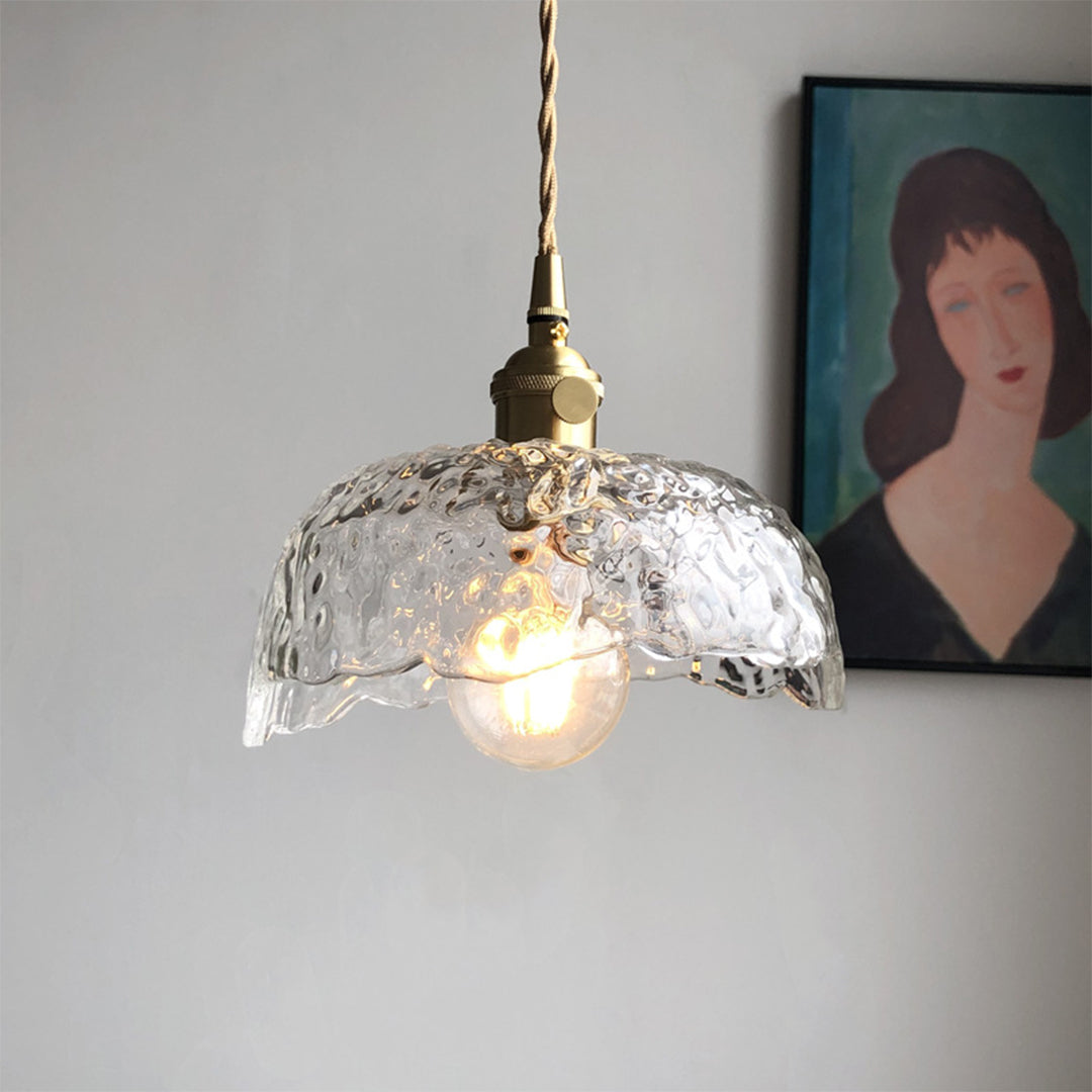 Lavisa - Hammered Glass Pendant Light Nordic Brass Ceiling Lamp