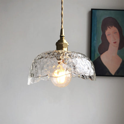 Lavisa - Hammered Glass Pendant Light Nordic Brass Ceiling Lamp