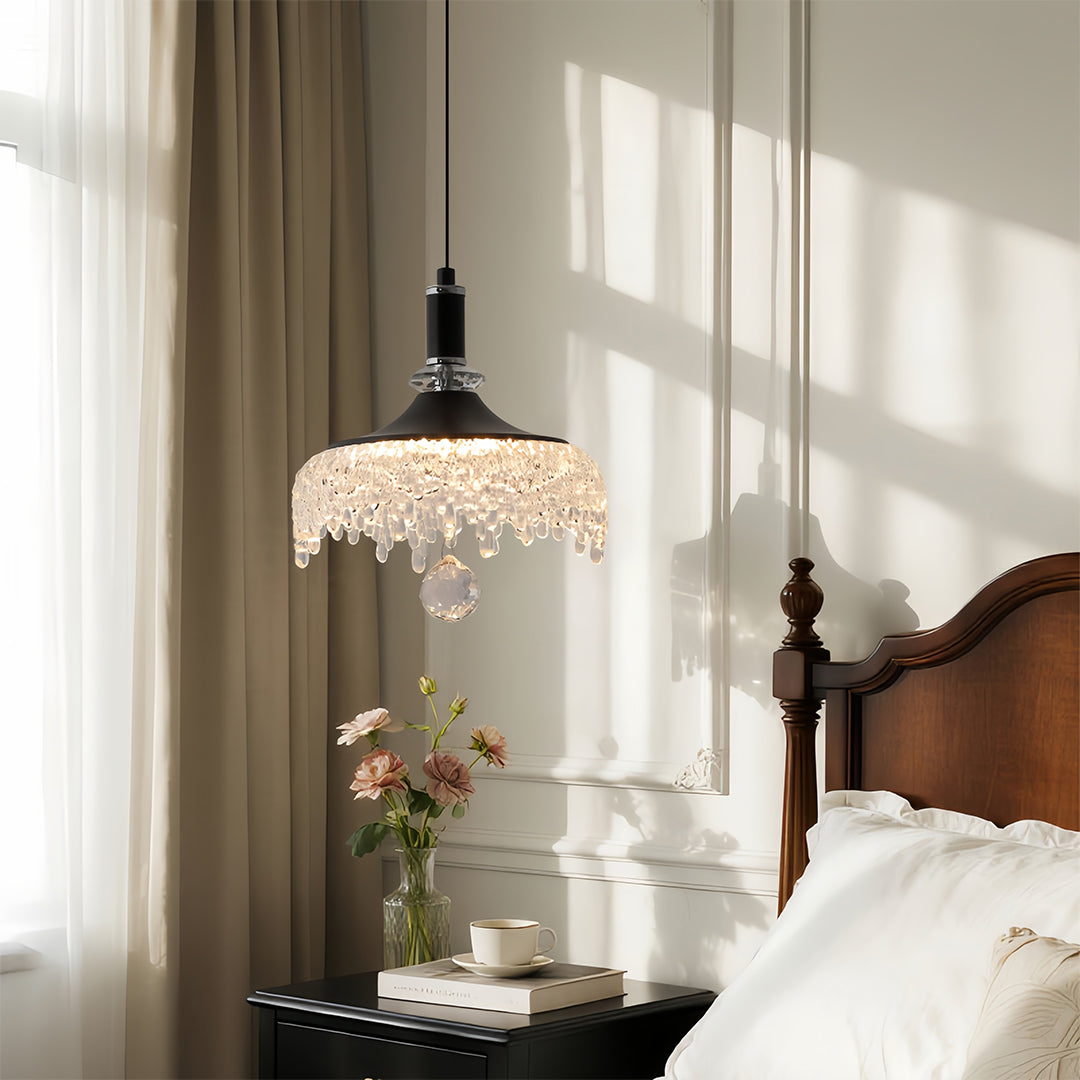 Lavisa - French Style Acrylic Bowl Pendant Light in Black