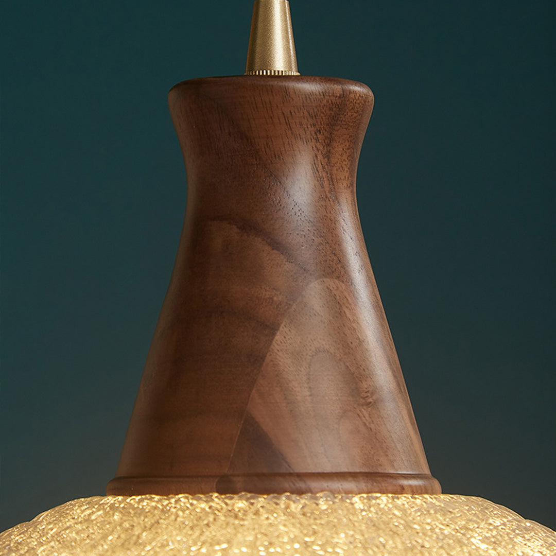 Lavisa - Wabi Sabi Wood and Glass Pendant Light Japanese Ceiling Lamp