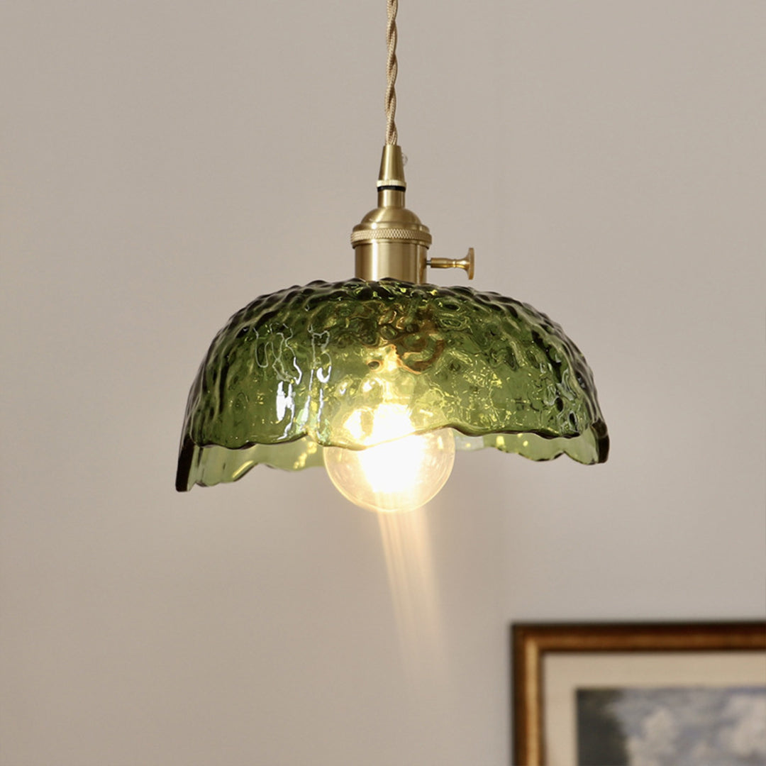 Lavisa - Hammered Glass Pendant Light Nordic Brass Ceiling Lamp