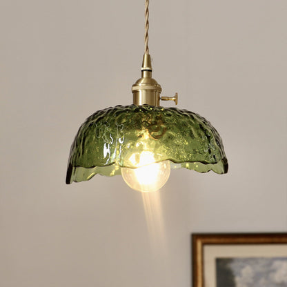 Lavisa - Hammered Glass Pendant Light Nordic Brass Ceiling Lamp