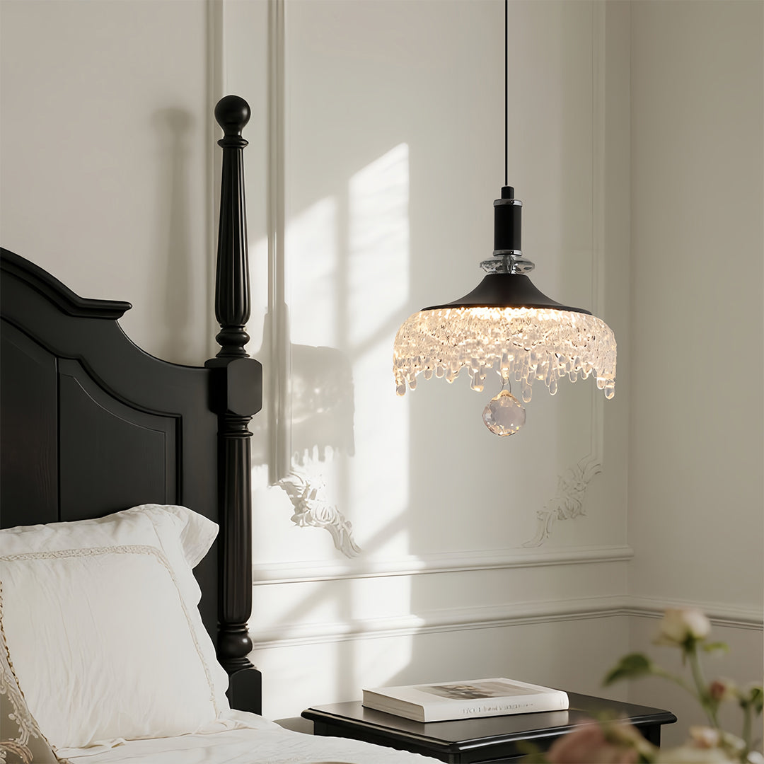 Lavisa - French Style Acrylic Bowl Pendant Light in Black