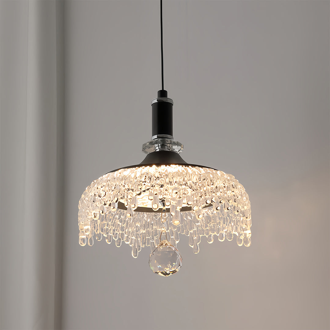 Lavisa - French Style Acrylic Bowl Pendant Light in Black