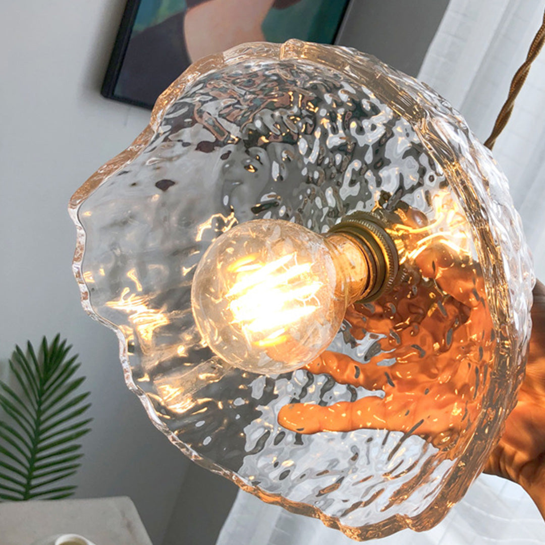 Lavisa - Hammered Glass Pendant Light Nordic Brass Ceiling Lamp