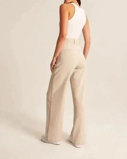 Lavisa - Women's Flowy Wide Leg Dress Pants - High Waist Tailored Trousers
