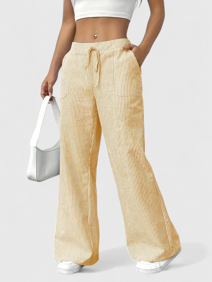 Lavisa - Relaxed Wide Leg Drawstring Pants with Pockets