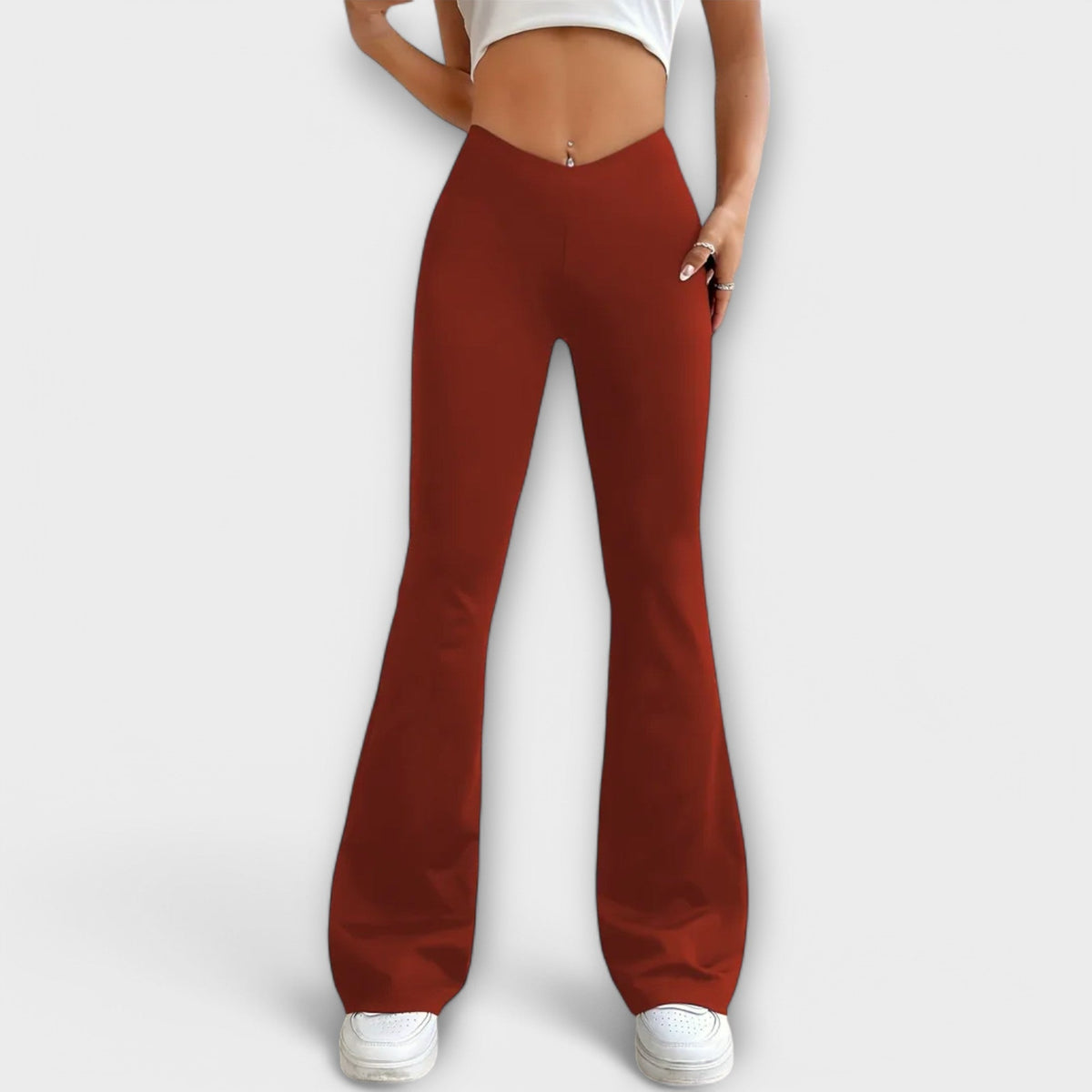Lavisa - Relaxed Fit Flared Leg Pants - Comfortable Women's Trousers