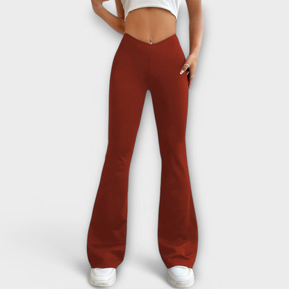 Lavisa - Relaxed Fit Flared Leg Pants - Comfortable Women's Trousers
