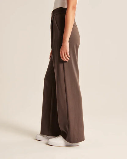 Lavisa - Women's Pleated Wide Leg Trousers High Waist Flowy Dress Pants