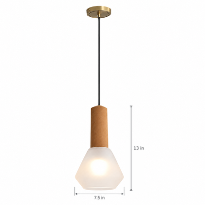 Lavisa - Copper Glass Jar Pendant Light with Wood
