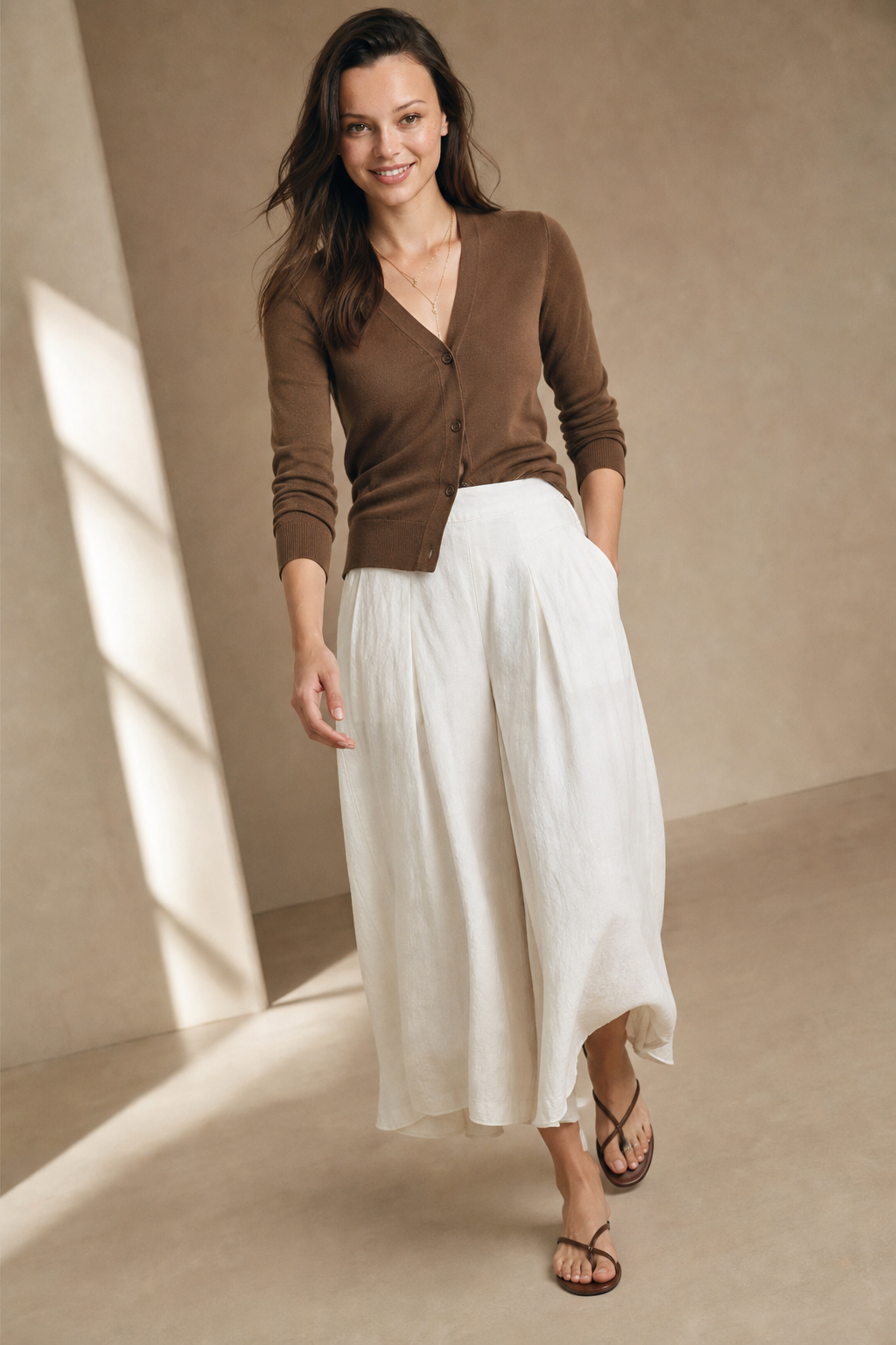 Lavisa - High Waisted Linen Wide Leg Trousers