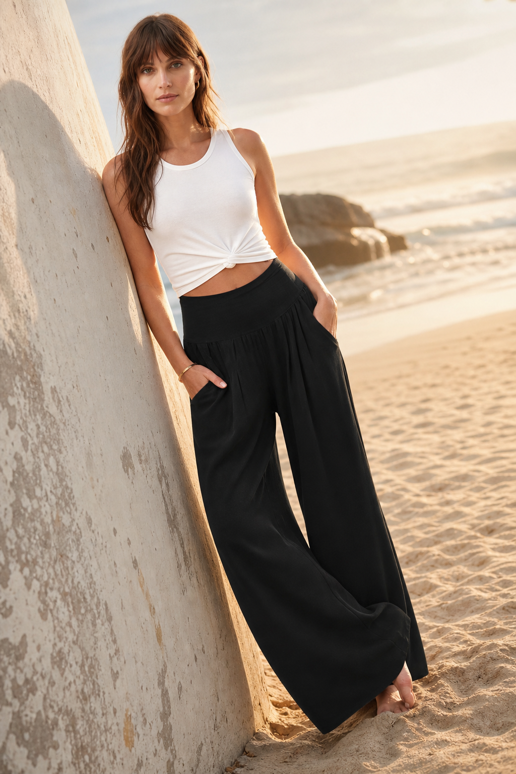 Lavisa - Womens Flowy Wide Leg Beach Pants