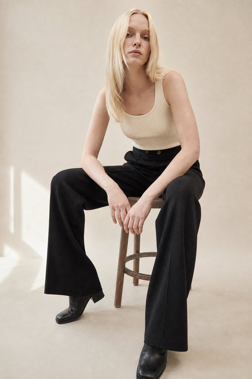 Lavisa - Arden Wool Blend Flare Trousers