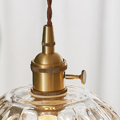 Lavisa - Japanese Floral Glass Pendant Light Brass Ceiling Fixture