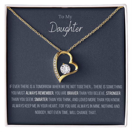 Lavisa - Daughter Forever Love Heart Necklace Gift