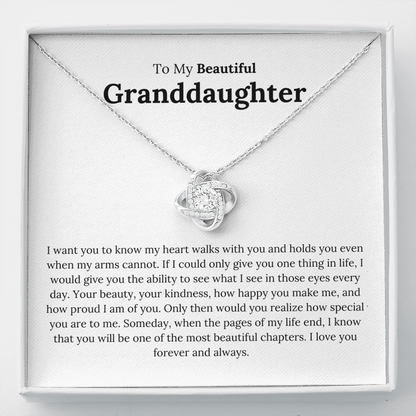 Lavisa - To My Granddaughter Heart Walks With You Necklace