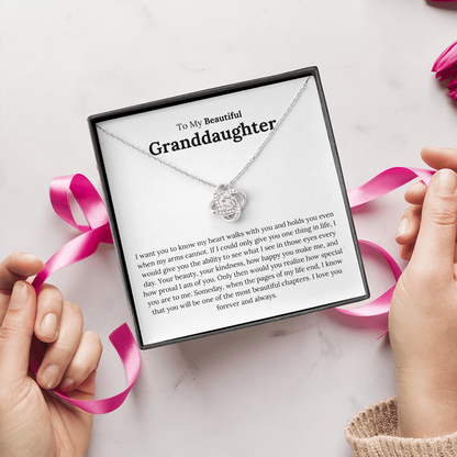 Lavisa - To My Granddaughter Heart Walks With You Necklace