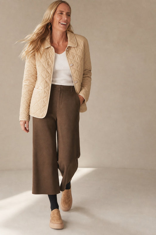 Lavisa - High-Waisted Woolen Wide-Leg Pants