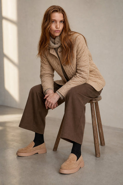 Lavisa - High-Waisted Woolen Wide-Leg Pants