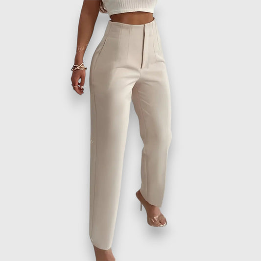 Lavisa - Classic High-Waisted Straight-Leg Trousers
