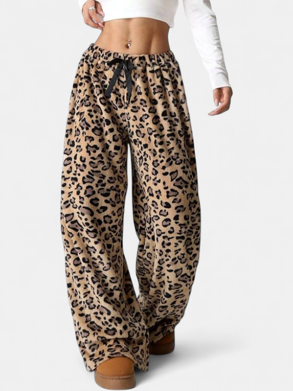 Lavisa - Plaid Straight Leg Casual Pants for Women - Comfortable Cold Weather Trousers