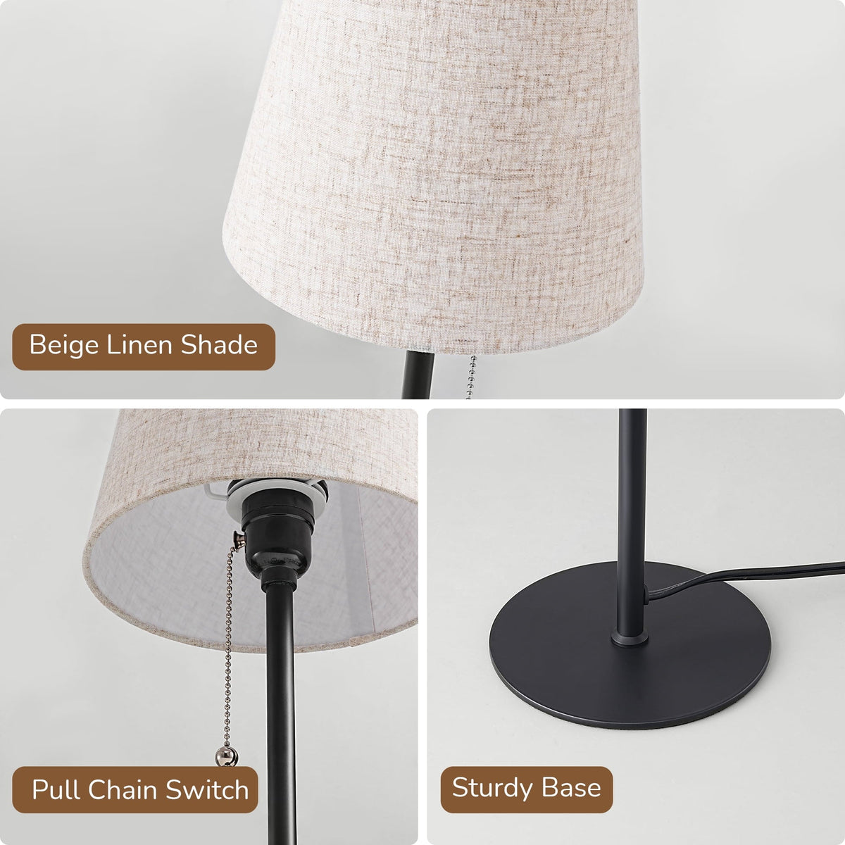 Lavisa - Modern Minimalist Linen Table Lamps Set of 2