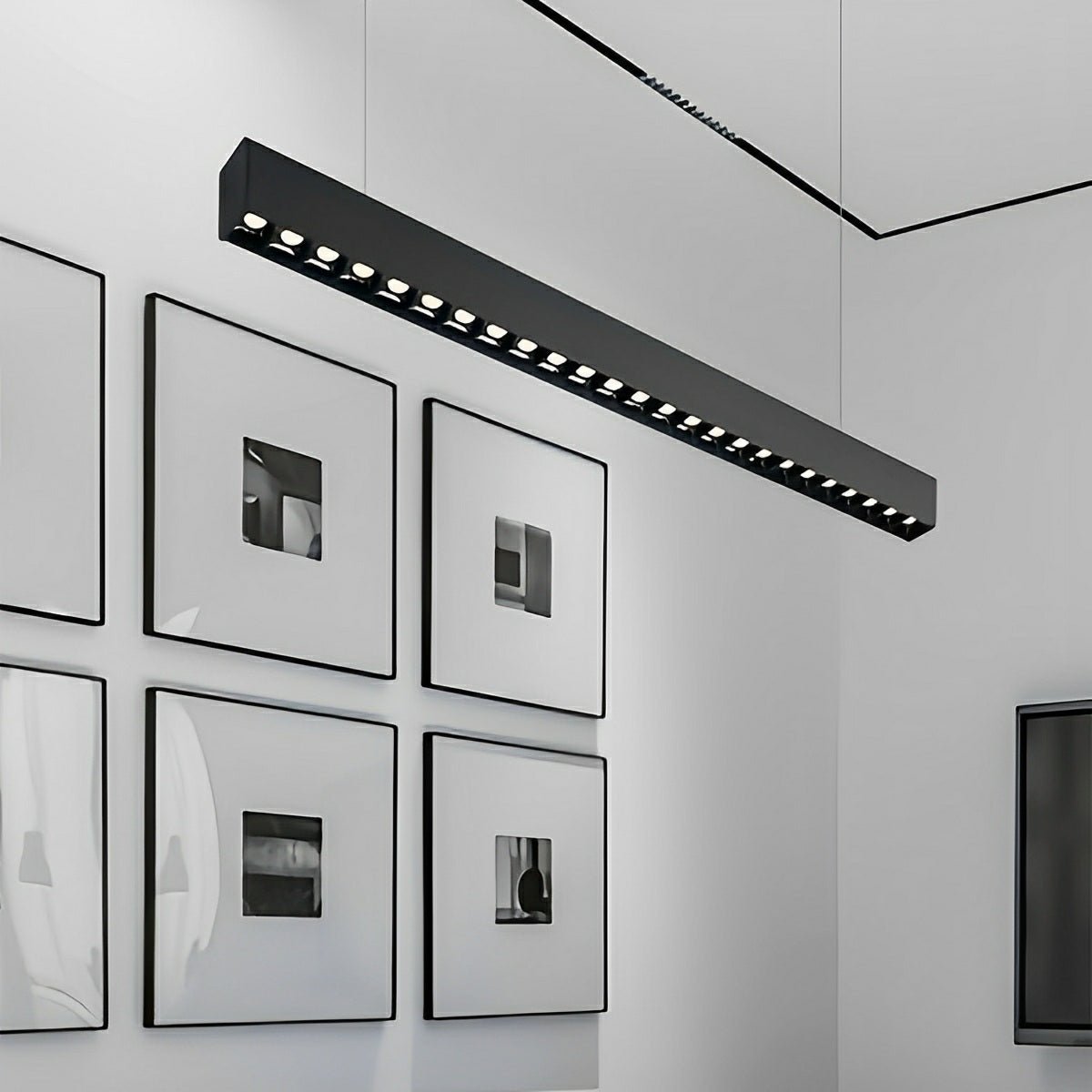 Lavisa - Black Modern Minimalist Linear LED Suspended Pendant Light