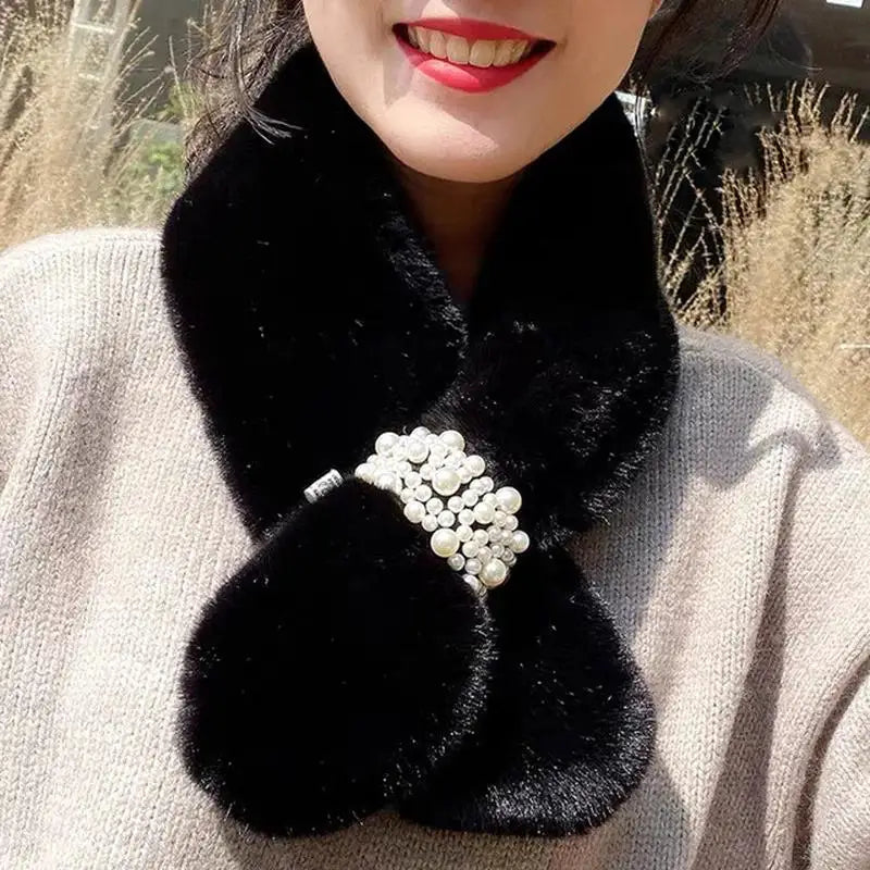 Lavisa - Luxury Faux Fur Pearl Winter Scarf