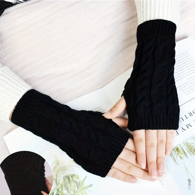 Lavisa - Knit Women's Winter Fingerless Gloves