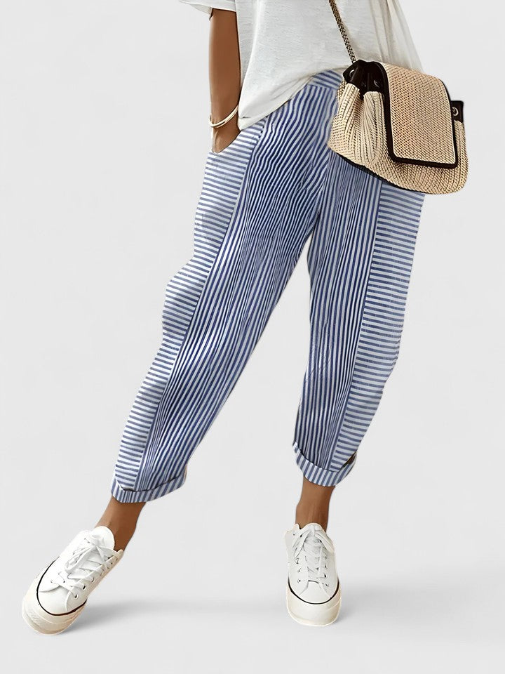 Lavisa - Women's Comfort Stretch Waistband Pants with Pockets